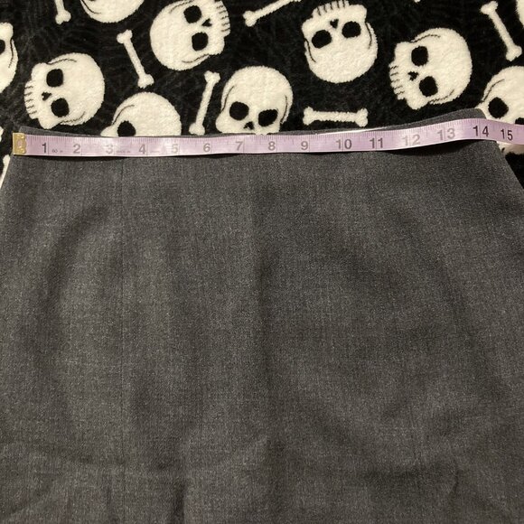 DEVONSHIRE CREAM Vintage charcoal grey 100% wool skirt ~ Goth SMALL wiggle skirt - Picture 4 of 8